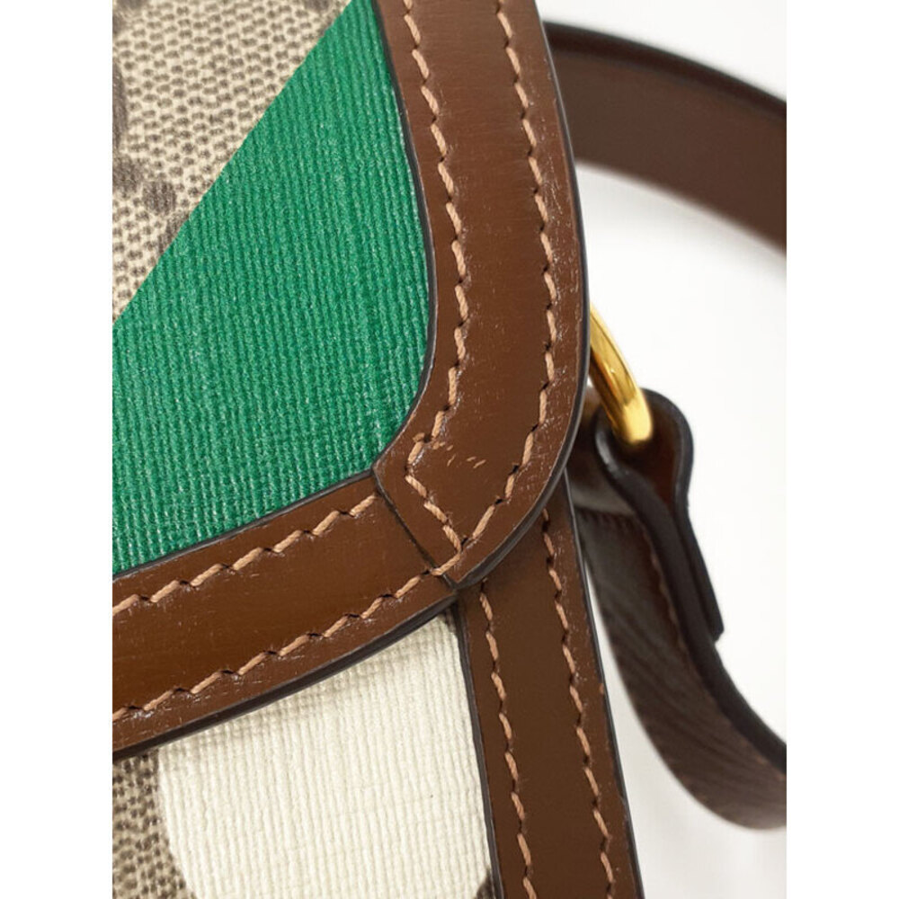Gucci Horsebit 1955 shoulder bag printed GG Supreme canvas brown leather - Picture 5 of 9